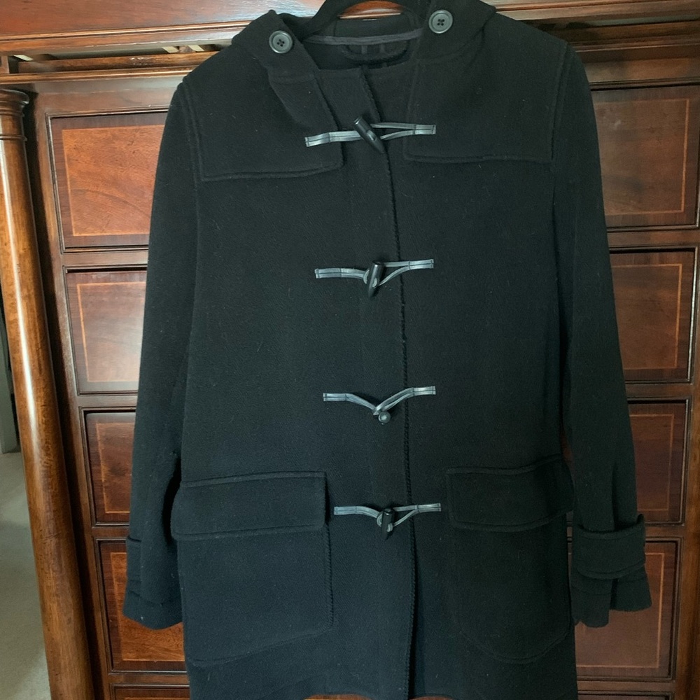 Banana Republic long black wool coat